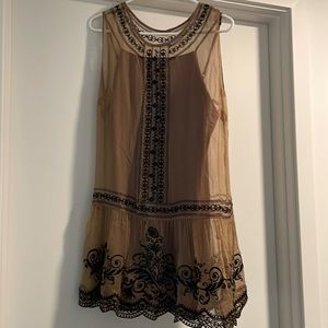Darling tan drop waist dress